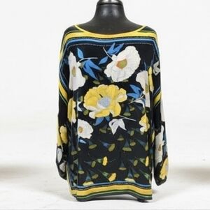 Studio JPR 3X Bohemian Boxy Blouse Floral Hippie Artsy Art Teacher Lagenlook